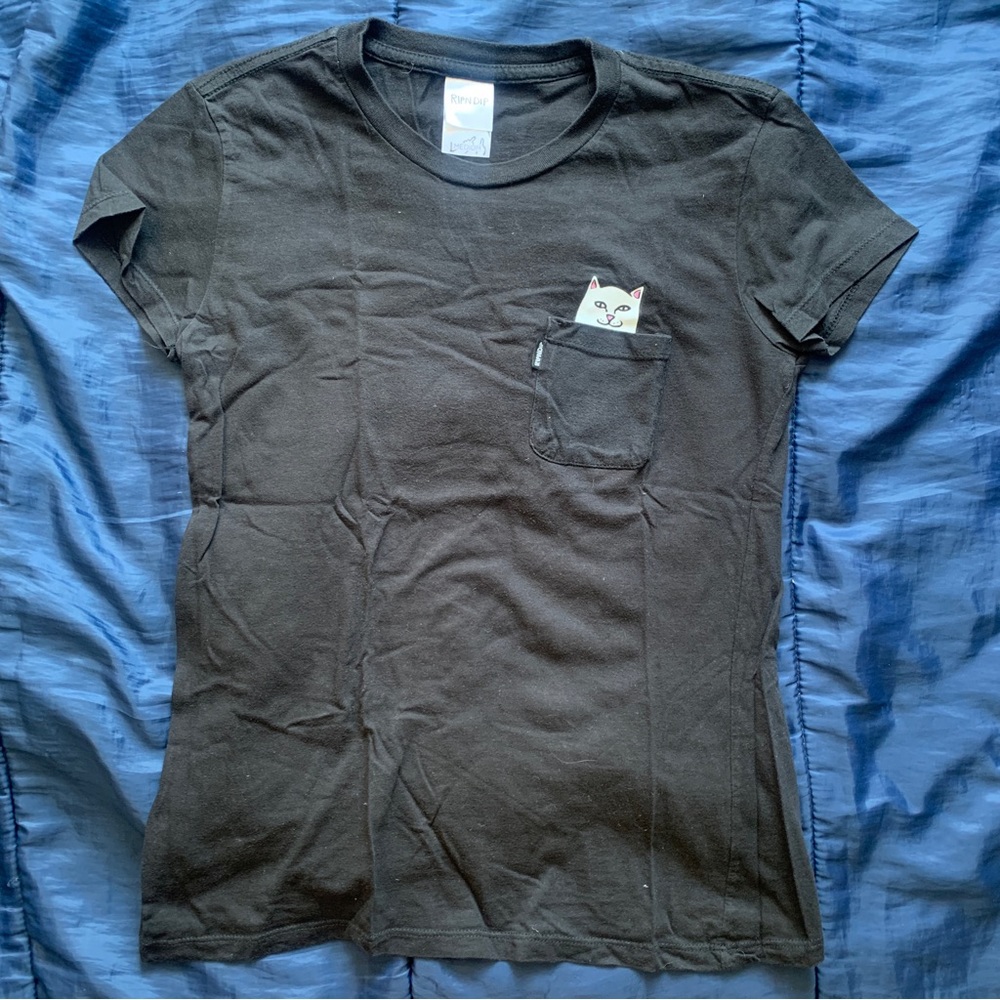 Black RipNDip Cat Pocket T-Shirt